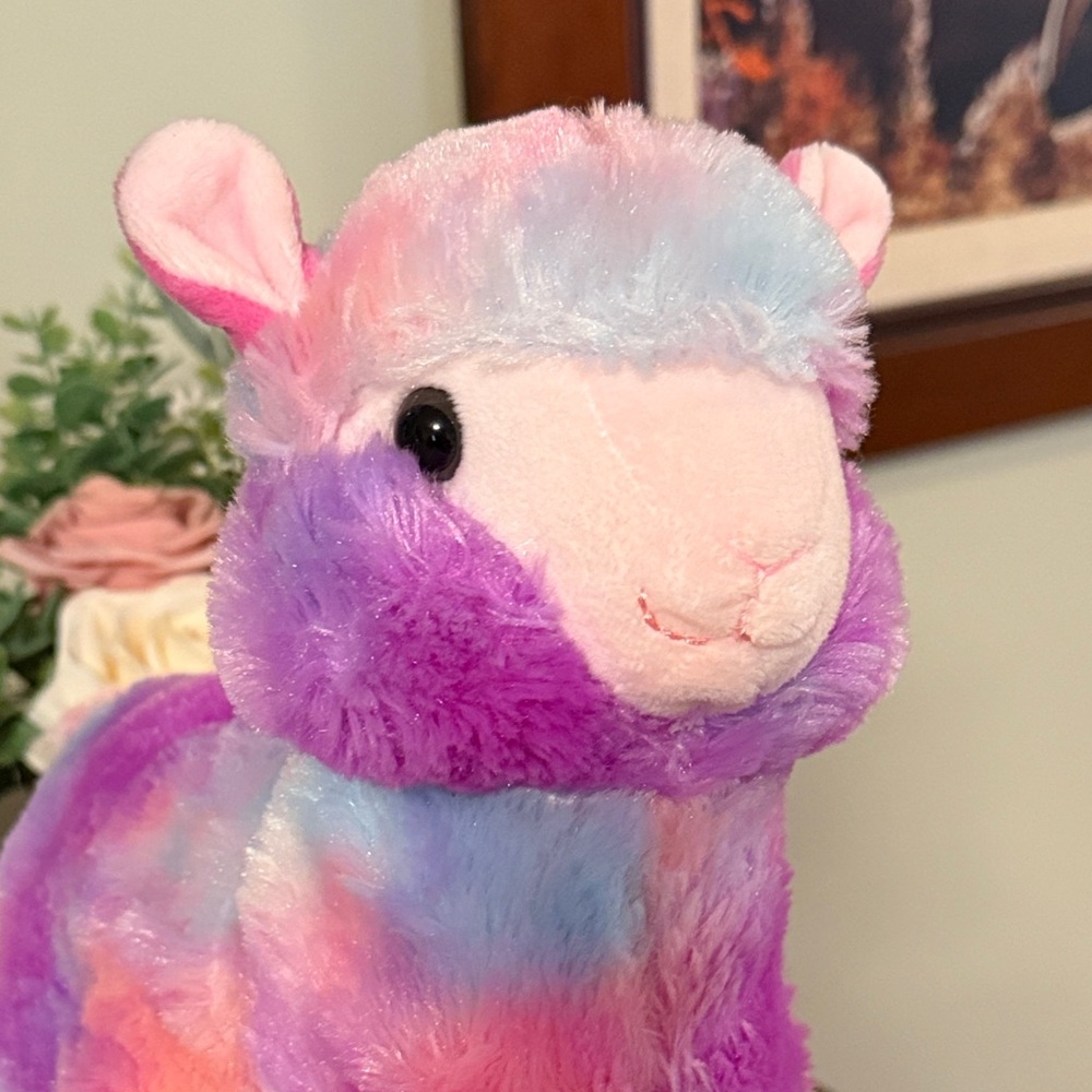 Plush Rainbow Llama Stuffed Animal - Picture 2 of 10